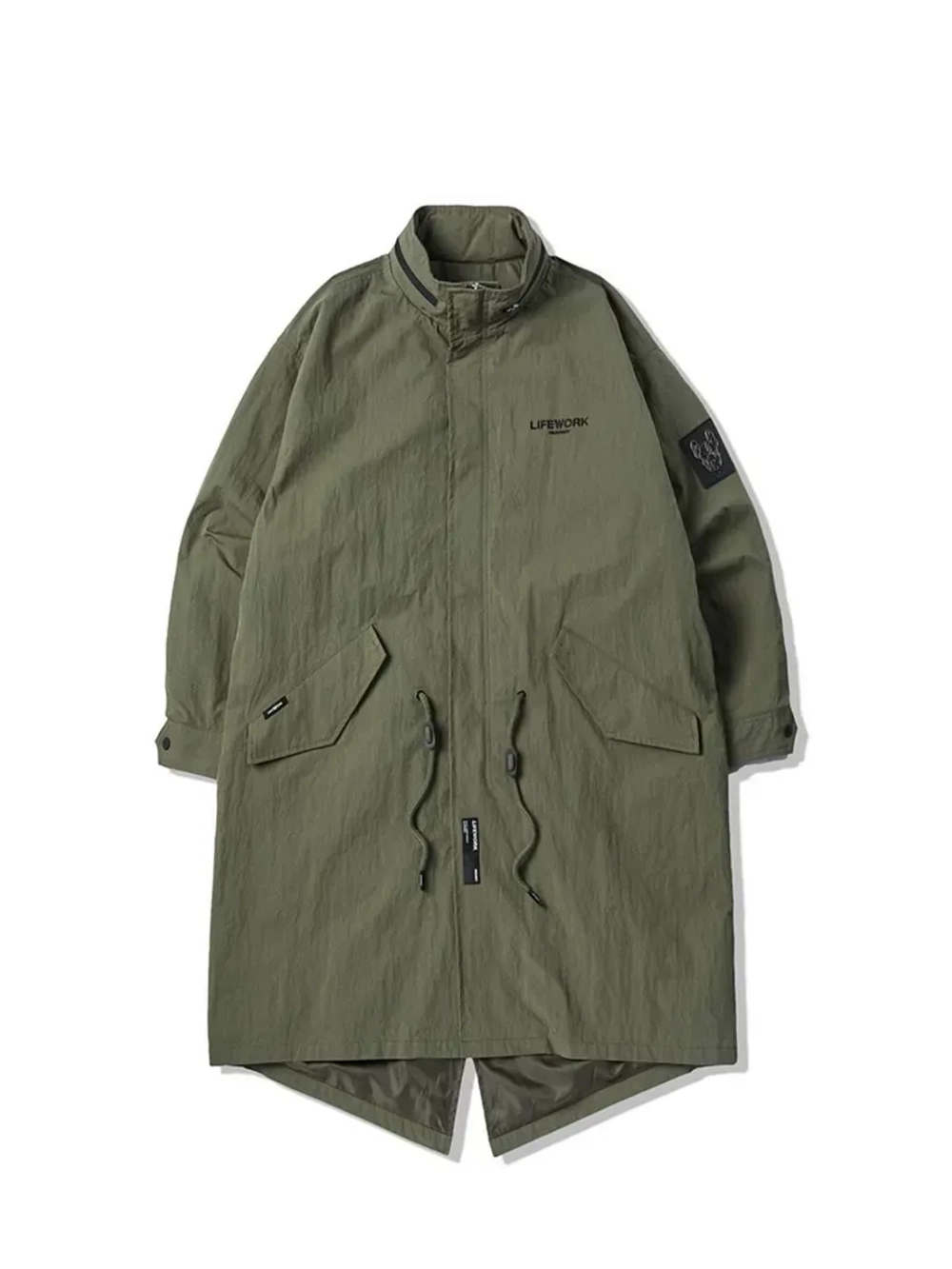 Удлиненная куртка с воротником-стойкой