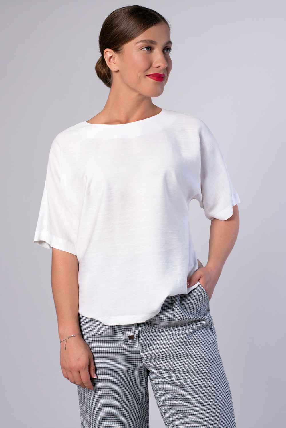 Блузка женская 2165ЮПБ, белый #31Б092165ЮПБ