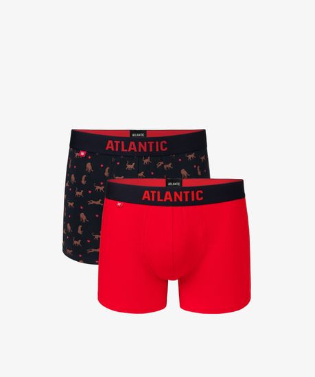 Трусы мужские боксеры (2шт), Atlantic 2GMH-005, темно-синие + красные