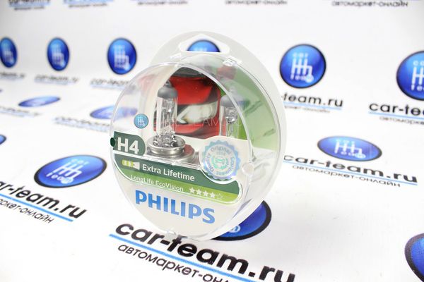 Автолампы "Philips" H4 55,60W-12V Ecovision Plus 12342LLECO