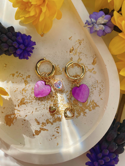 Серьги Ирис с перламутром и фианитом