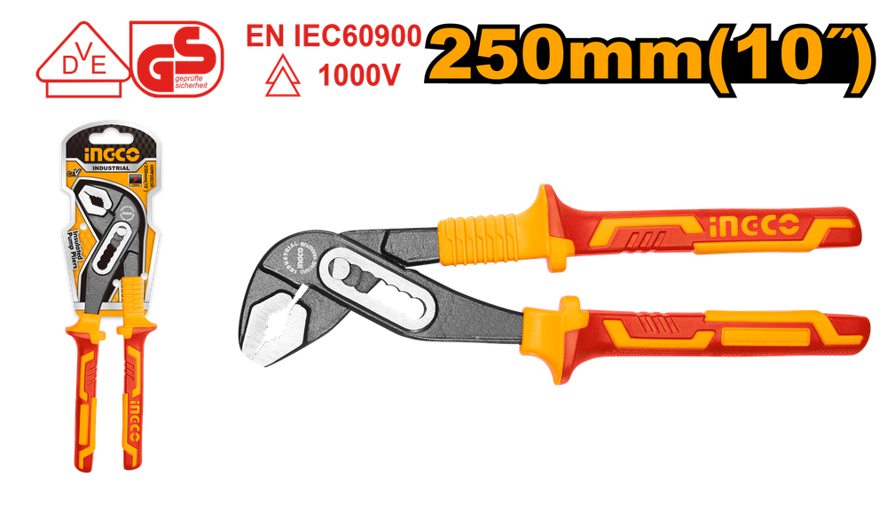 Клещи переставные диэлектрические INGCO HIPP28250 INDUSTRIAL 250 мм