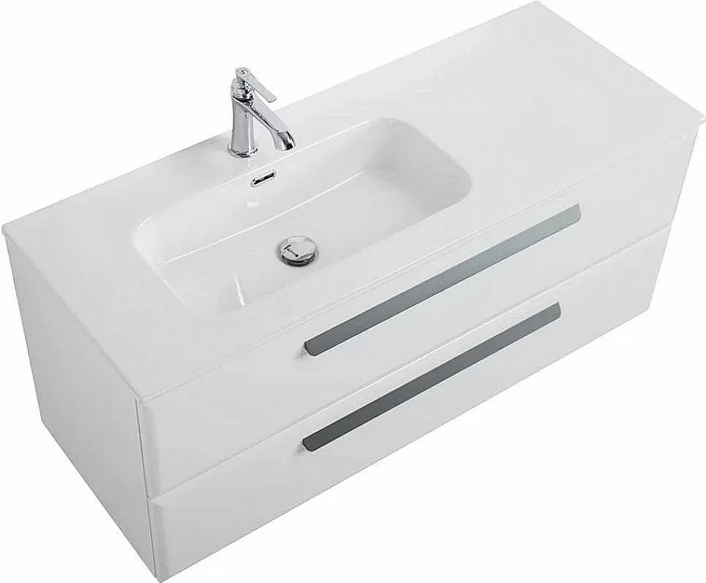 Тумба с раковиной Cezares ECO-CER-N 120 ECO-CER-N-1200-2C-SO-BL белая глянцевая левая/правая