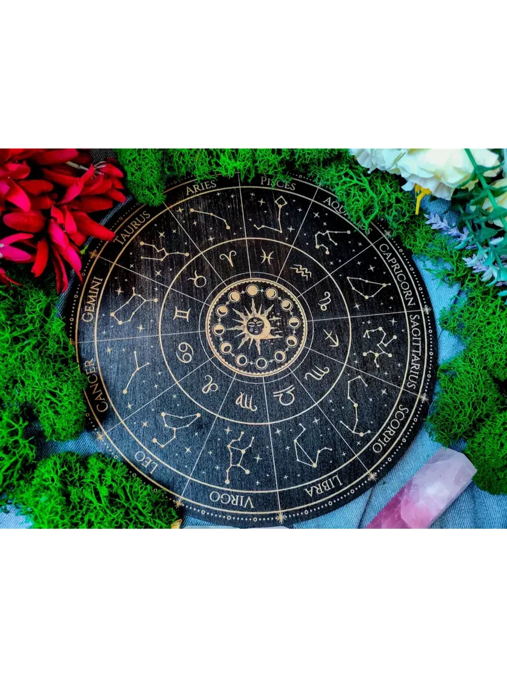 Зодиакальное астрологическое колесо, украшение алтаря