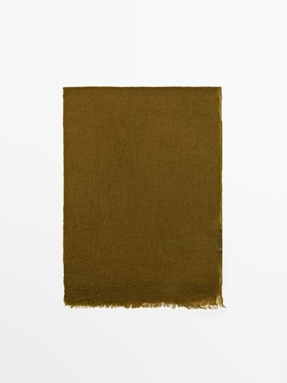 Massimo Dutti Шерстяной шарф, горчично-желтый