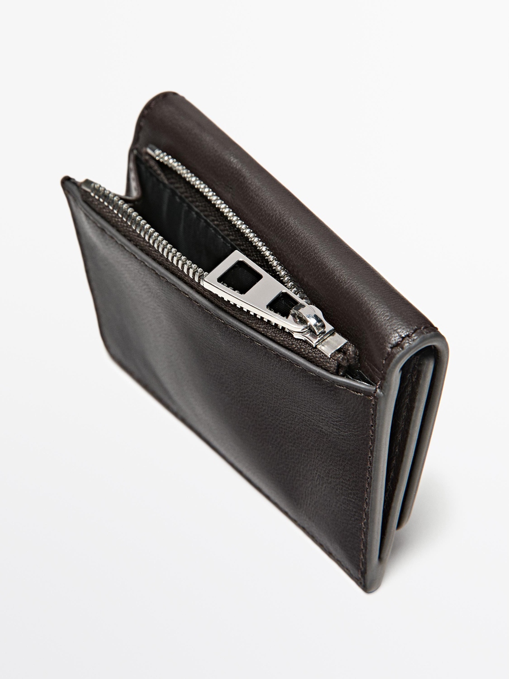 Massimo Dutti Кошелек из кожи наппа, коричневый