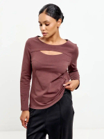 лонгслив дизайнерский с вырезом