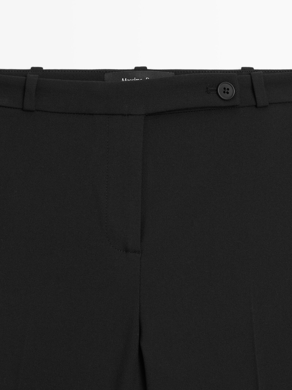 Massimo Dutti Брюки из 100% хлопка с эластичными манжетами, черный