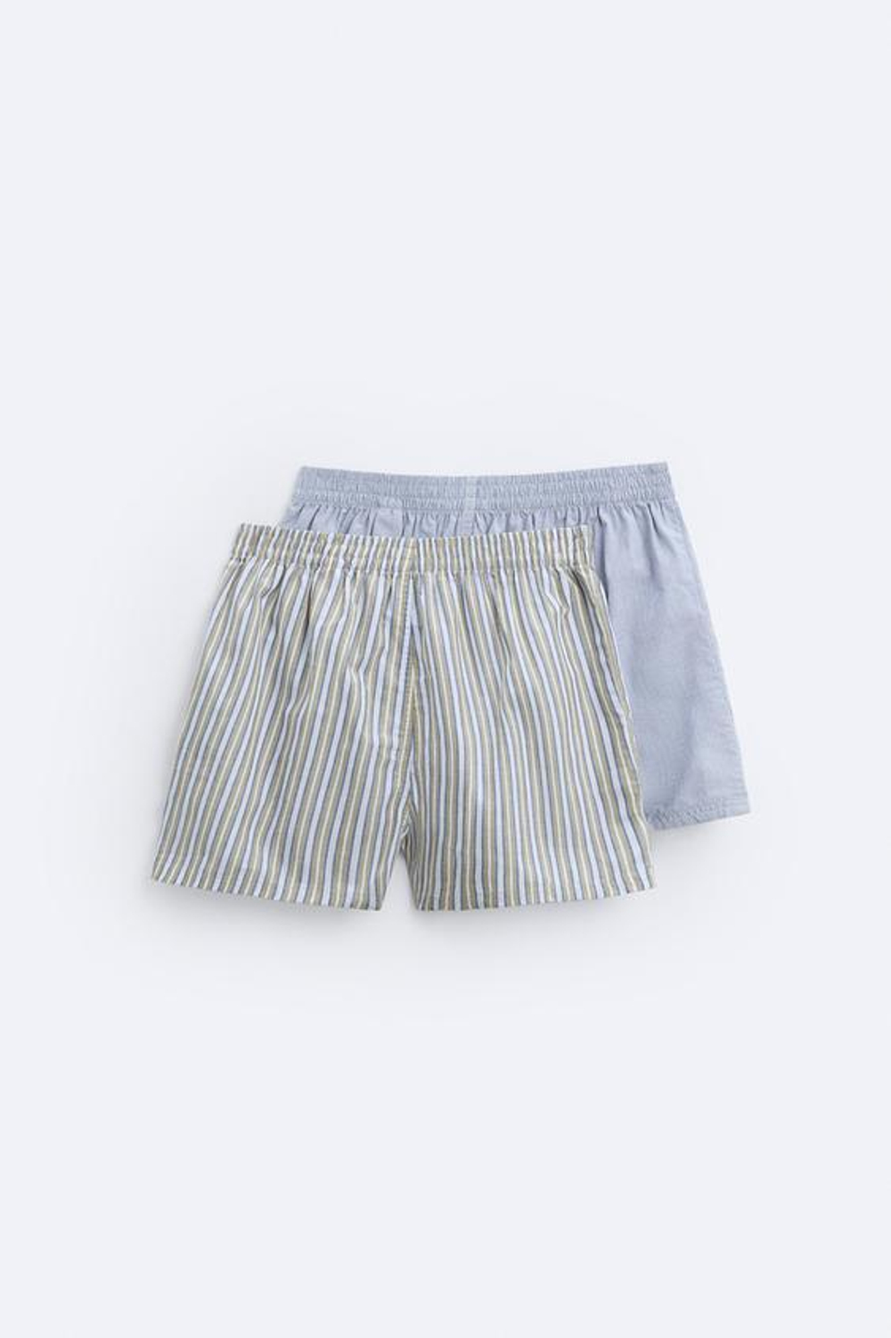 ZARA НАБОР ИЗ ДВУХ ТРУСОВ-БОКСЕРОВ ИЗ ПОПЛИНА В КОНТРАСТНУЮ ПОЛОСКУ, РАЗНОЦВЕТНЫЙ