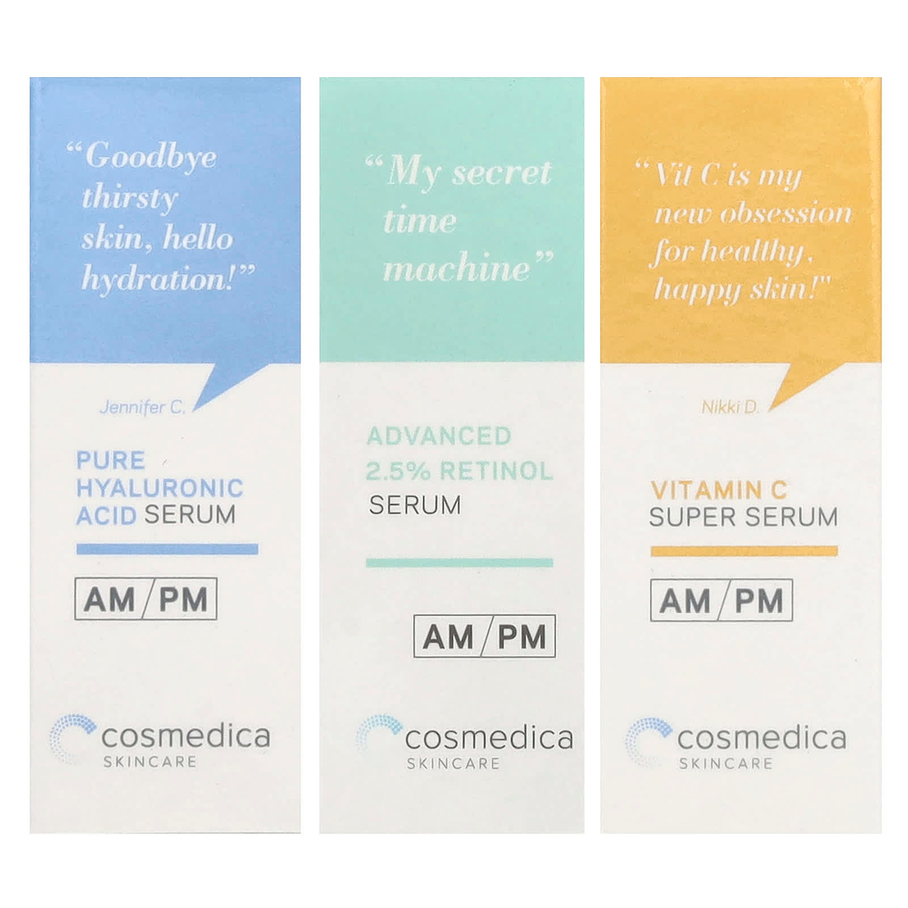Cosmedica Skincare, Essential Serum, мини-сыворотки, набор из 3 шт.