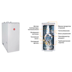 Котел дизельный KITURAMI TURBO-17 напольный, 2 конт., закр.кам.сгор.