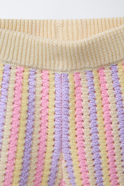 ZARA ШОРТЫ ИЗ ТРИКОТАЖА В ПОЛОСКУ, ПАСТЕЛЬНО-РОЗОВЫЙ