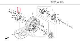 43251-K26-900. DISK, RR. BRAKE. Rear brake disc Honda MSX-Grom-Monkey125