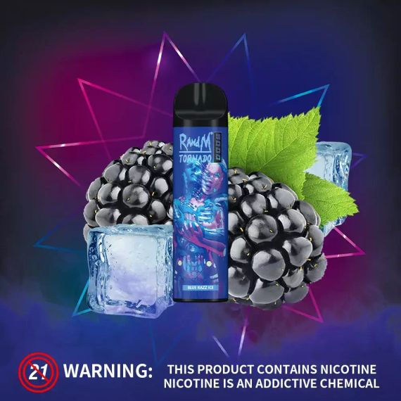 RandM Tornado 8000 - Blue Razz Ice (5% nic)