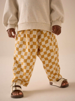 Брюки широкие для девочки Next E51-654, Желтый, Молочный