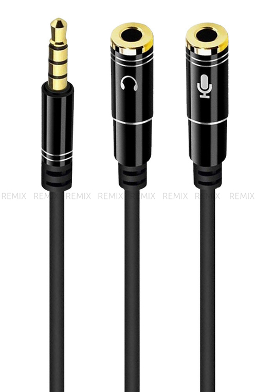 Кабель разветвитель FUMIKO AS01 Jack 3.5 мм черный 37 см