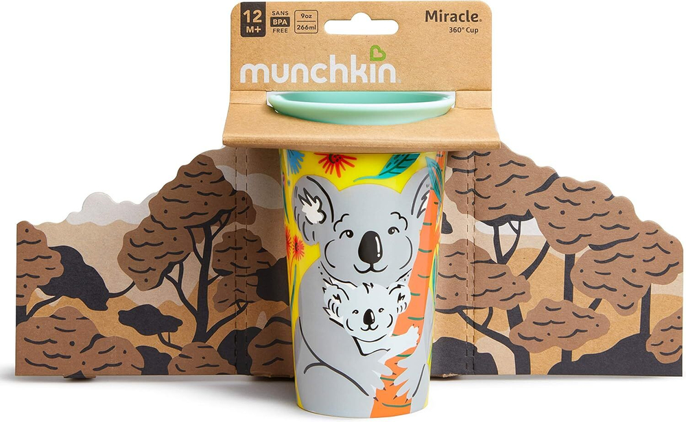 Munchkin поильник-непроливайка MIRACLE 360° WildLove Коала 266мл. 12+ 51834