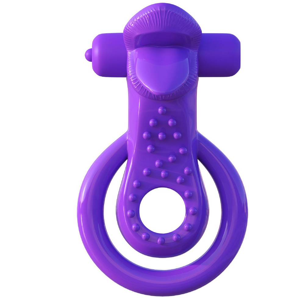 Эрекционное кольцо на пенис и мошонку Lovely Licks Couples Ring (Цвет: фиолетовый)