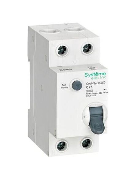 Выключатель автоматический дифференциального тока City9 Set (АВДТ) 1P+N C 25А 6кА 10мА Тип-A 230В SE C9D61625