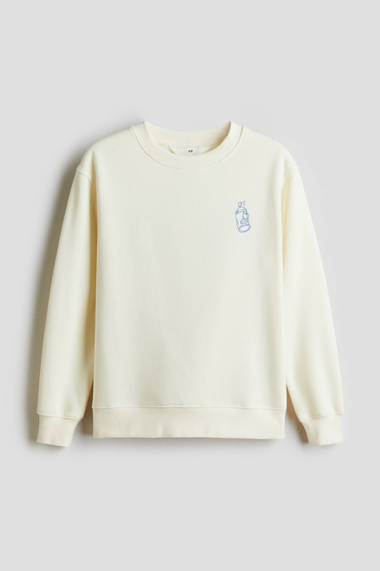 H&M Толстовка с принтом, кремовый