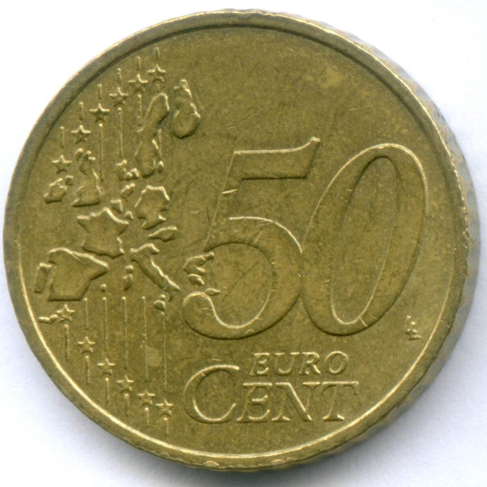 50 евроцентов 2002 год (J). Германия. Регулярный выпуск. Тип 1. Нордик VF-XF