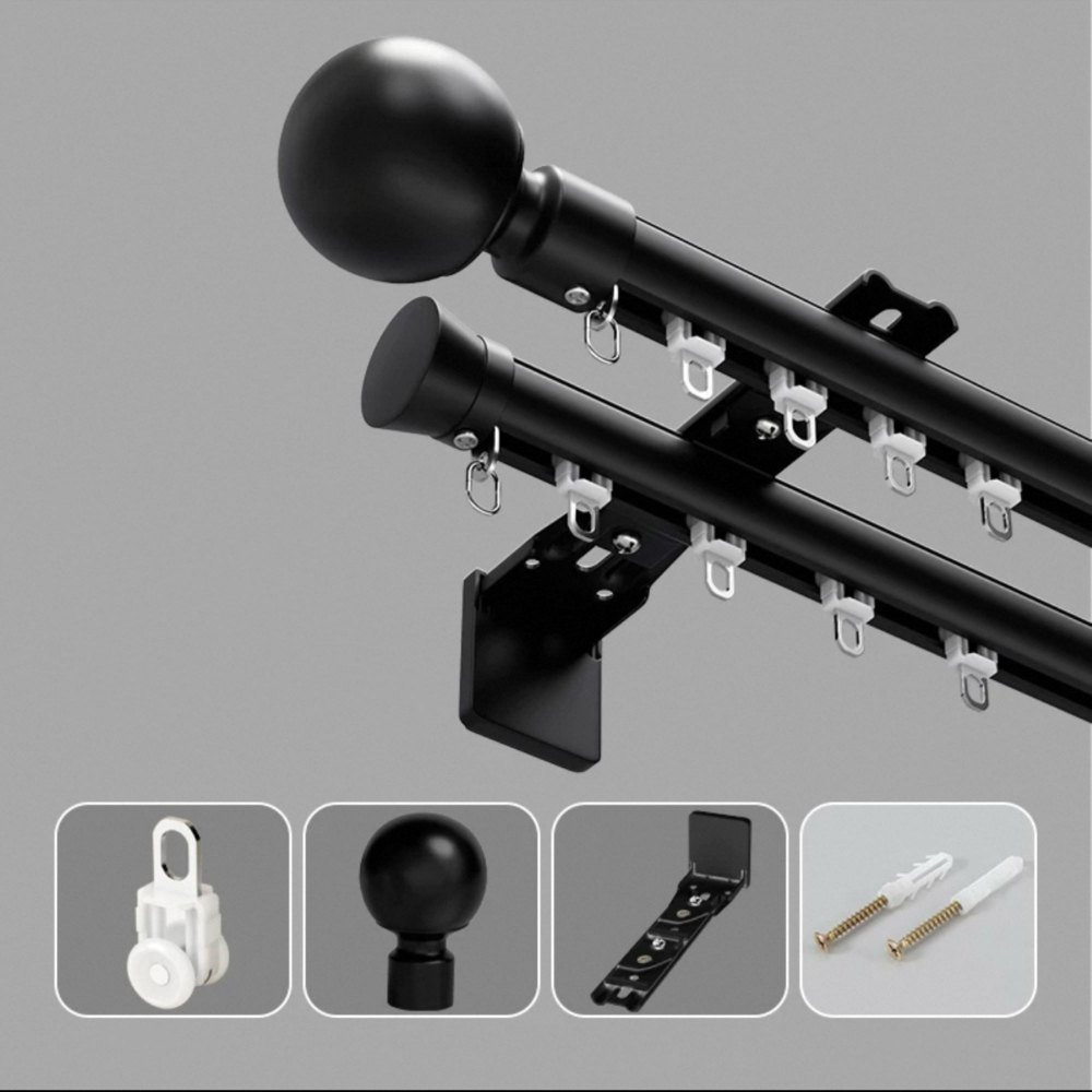 Прочный алюминиевый карниз для штор, настенный монтаж