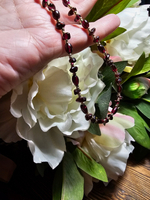 Чокер ручной работы из натурального граната "Золотой гранат"