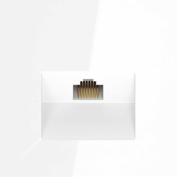 Розетка компьютерная встраиваемая Voltum S70 RJ45 кат.6, (белый глянцевый) VLS060101