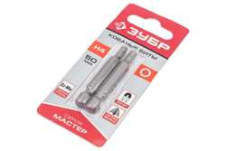 Бита (HEX4; 50 мм; 2 шт.) Зубр 26007-4-50-2