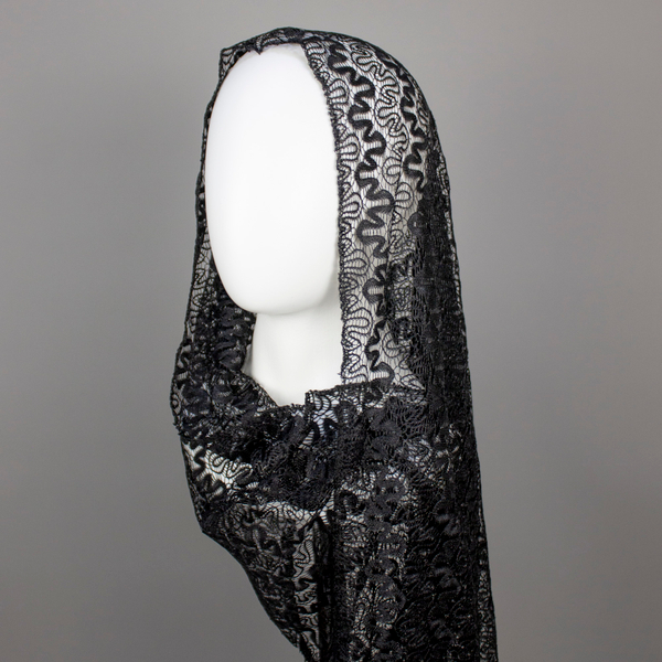 Шарф ритуальный "Змейка" черный