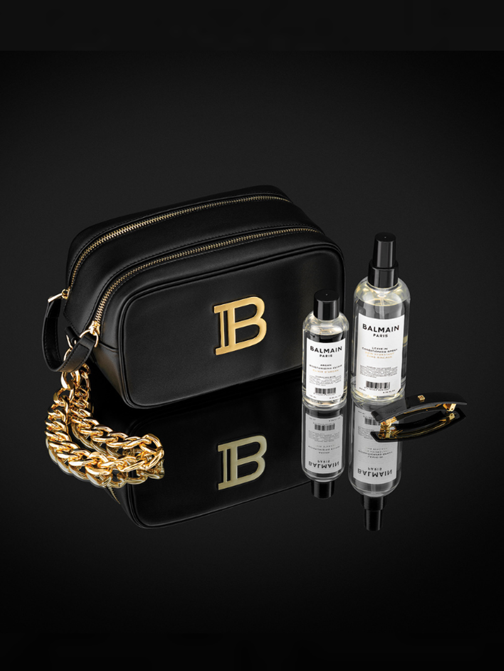 Balmain Hair Couture Клатч черный Signature Pouch