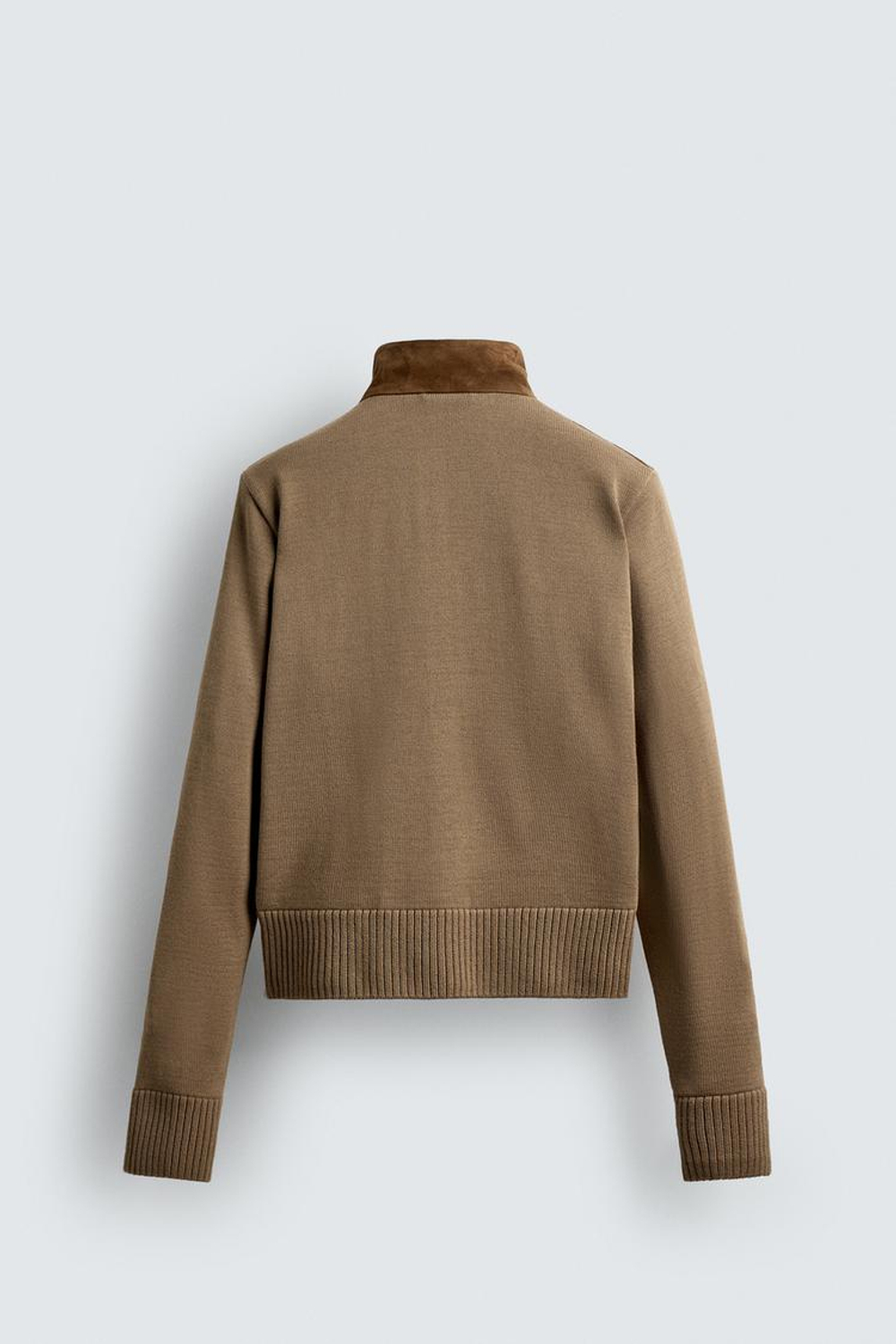 ZARA КОЖАНАЯ КУРТКА В КОМБИНЦИИ — LIMITED EDITION, ТЕМНЫЙ БЕЖЕВО-КОРИЧНЕВЫЙ