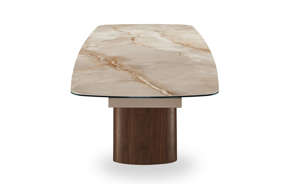 Стол SENTI 2463 (180-270) глянцевая керамика TOSCANE/орех