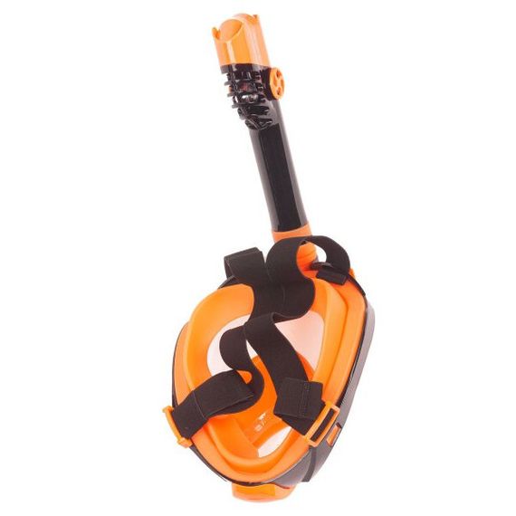 Маска детская полнолицевая Sargan Галактика премиум черная/оранжевая