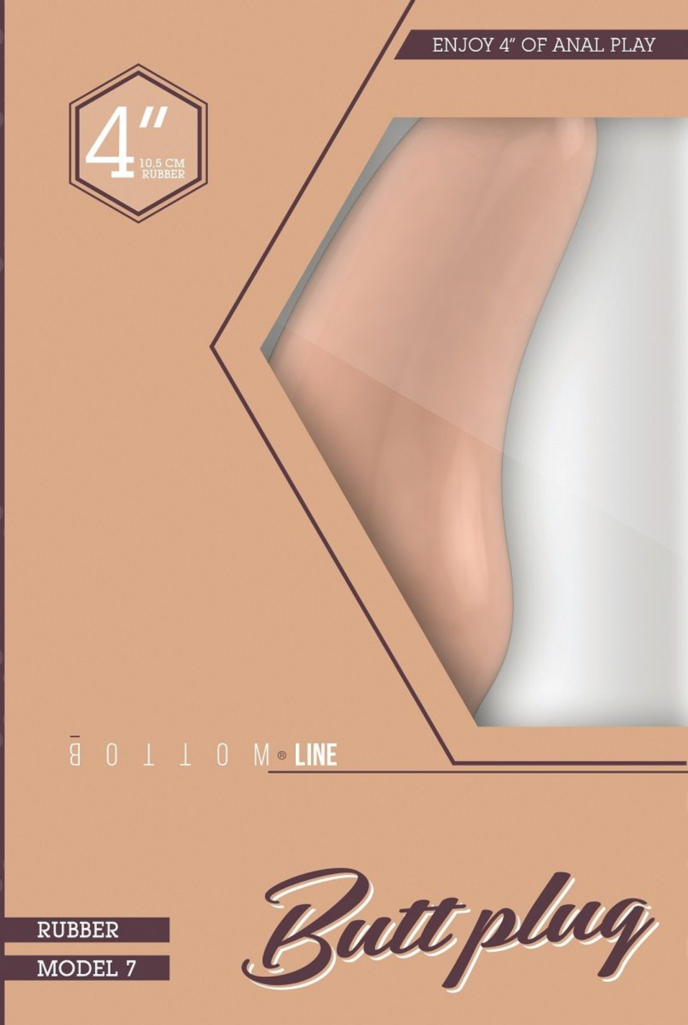 Телесная анальная пробка Bottom Line №7 - 10,5 см. (Цвет: телесный)