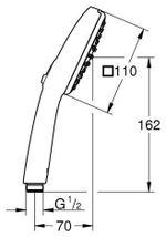 Ручной душ GROHE Vitalio Comfort 110, 2 вида струй, 13,5 л/мин, хром (26925001)