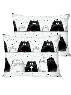 Постельное белье "Tomcat" евро наволочки 50х70 2шт Простынь на резинке 180х200 см Пододеяльник 200х215 см Сказка сатин