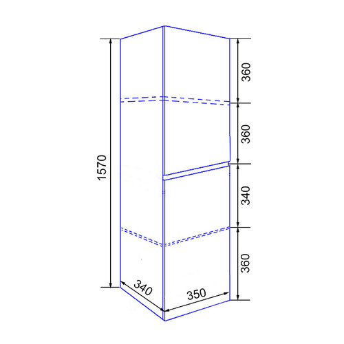 Пенал Azario Эстима 35 350х340х1570 подвесной, левый, белый глянцевывй (CS00094556)