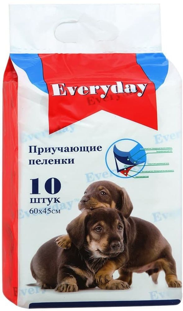EVERYDAY впитывающие пеленки для животных ГЕЛЕВЫЕ 60 х 45 см, 10 шт