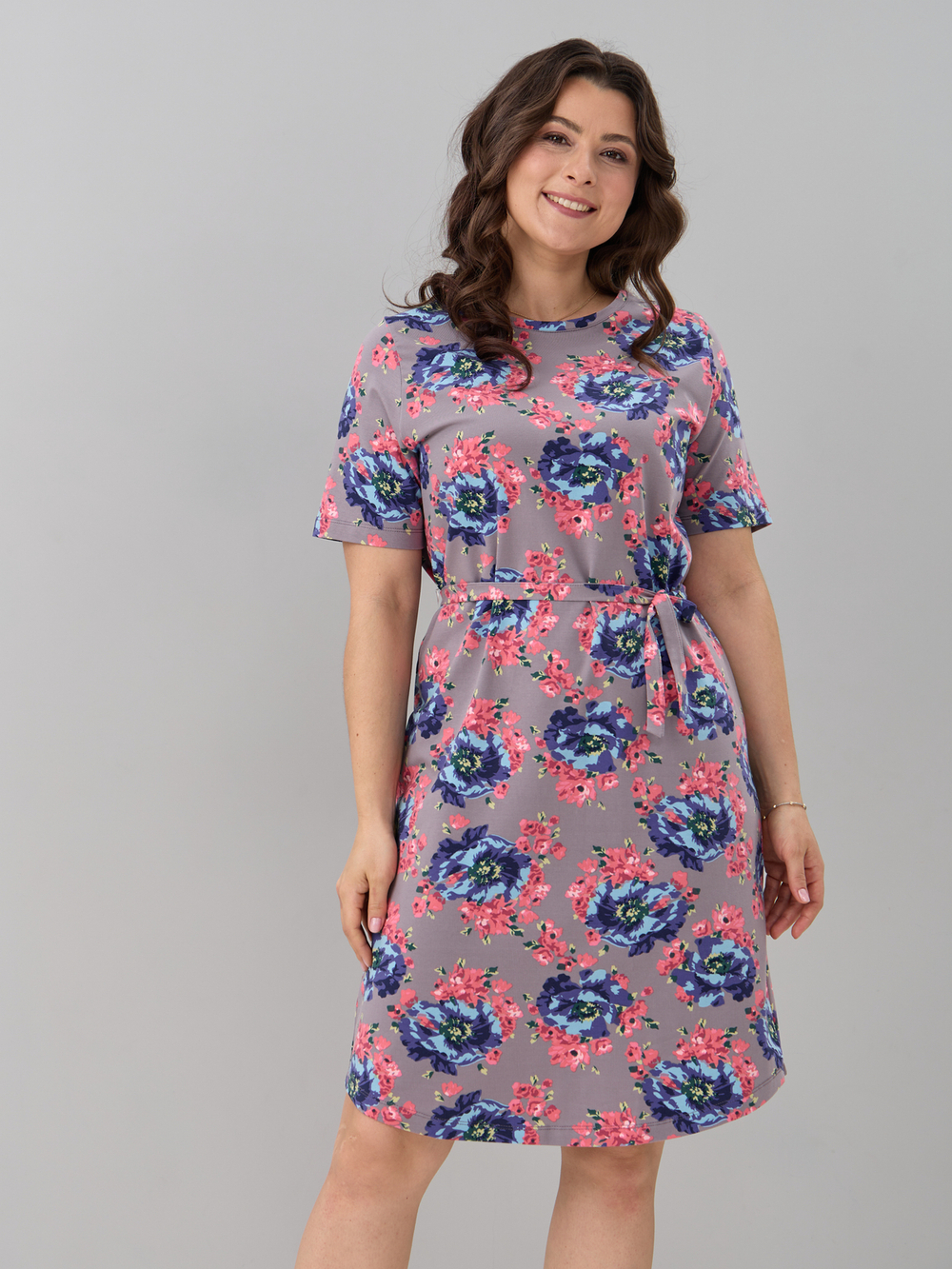 Платье Пкл-137/серый-голубойпион