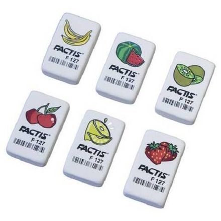 Ластик Factis F 127 прямоугольный, каучук, ассорти, 1шт