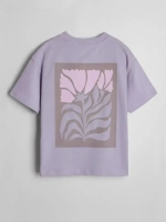 Фиолетовая футболка для девочки оверсайз