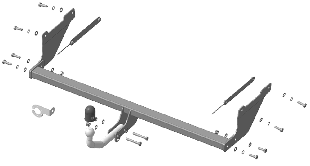 Фаркоп оцинкованный Galia F104A для Ford Galaxy 2000-2006, SEAT Alhambra 2000-2010, Volkswagen Sharan 2000-2010(паспорт и сертификат в комплекте)(без электрики)