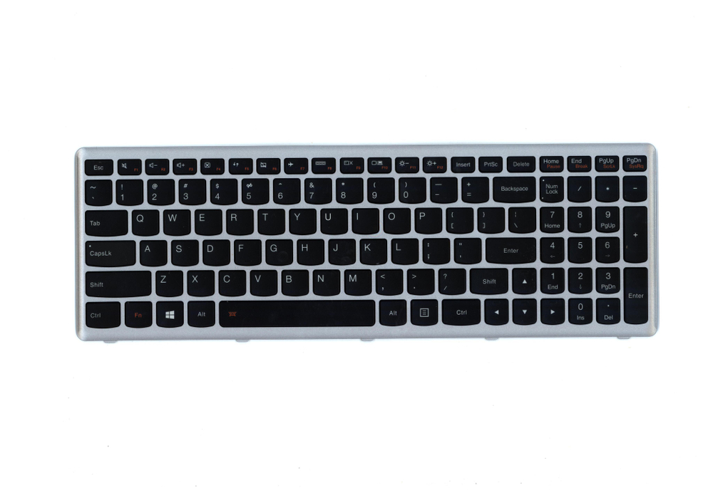 Клавиатура для Ноутбука Lenovo LenovoZ510 с подсвтекой, раскладка - английская, серая (25213752)