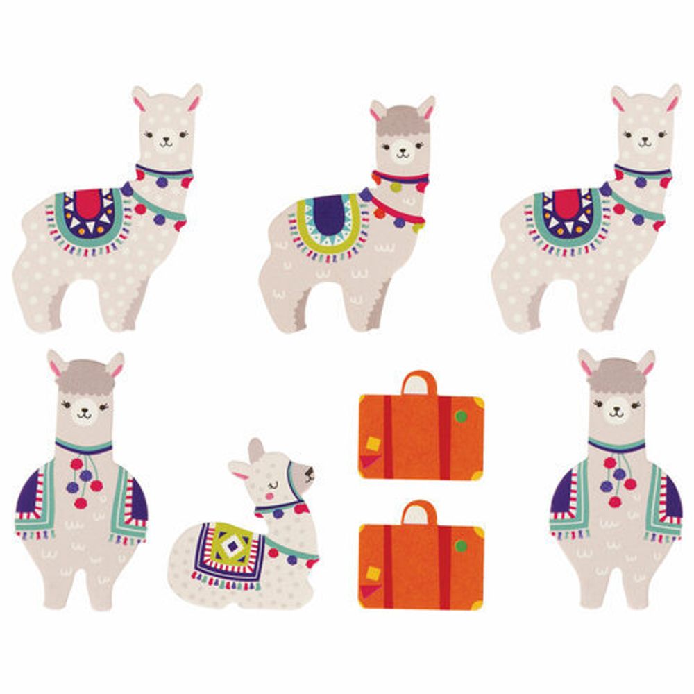 Наклейки из EVA "Ламы и кактус", 24 штуки, ассорти, ЮНЛАНДИЯ, 662687
