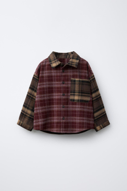 ZARA РУБАШКА В КЛЕТКУ, РАЗНОЦВЕТНЫЙ