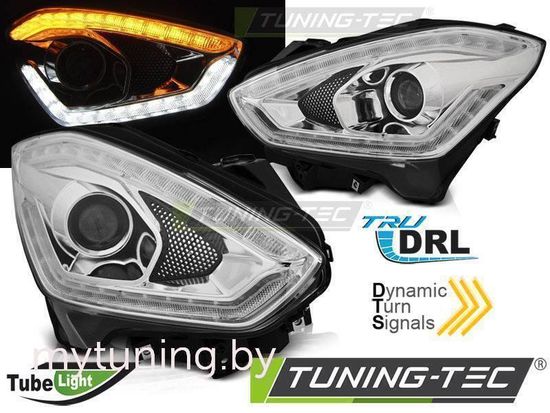 Передние фары Tube Light для Suzuki Swift IV (17-...) Chrome