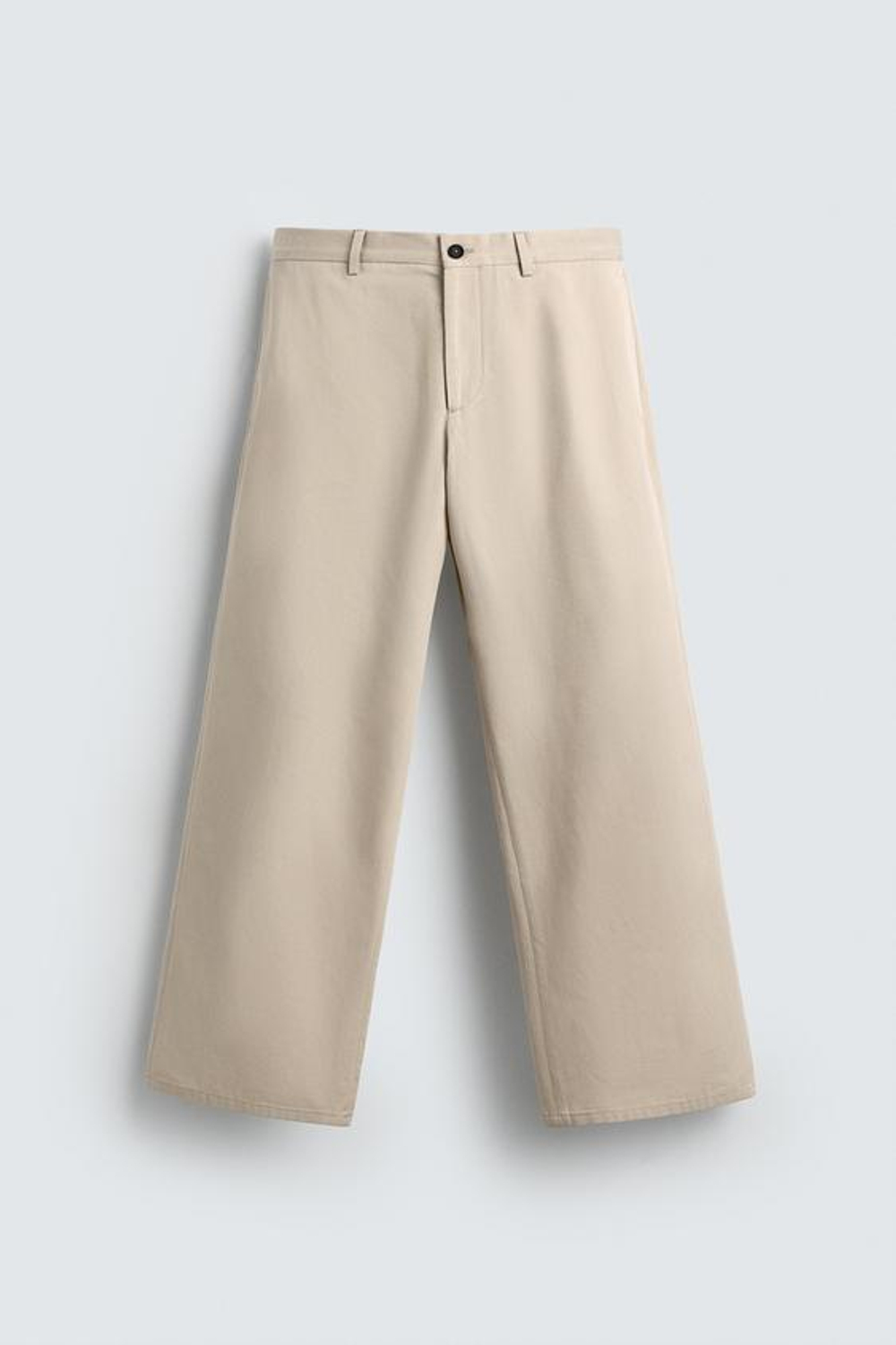 ZARA БРЮКИ ПРЯМОГО КРОЯ - LIMITED EDITION, ЖЕЛТОВАТО-БЕЛЫЙ