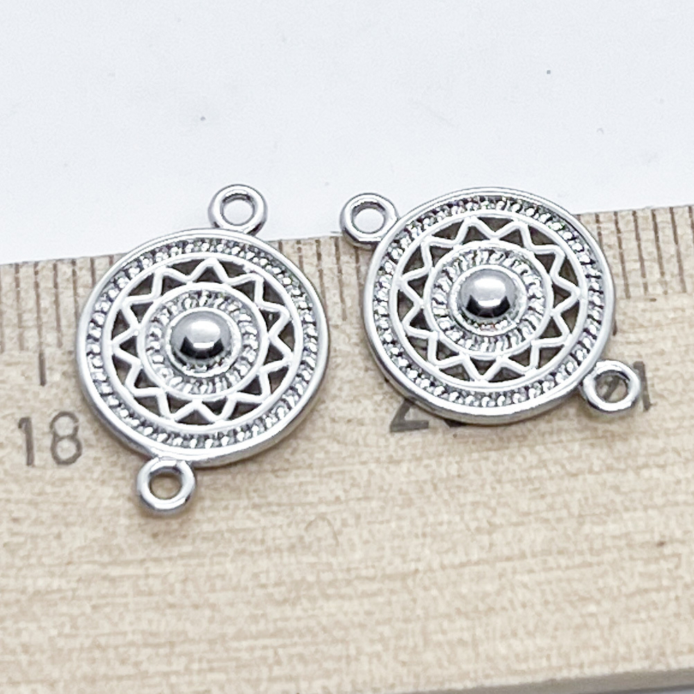 Коннектор, цвет серебро (родий), размер 19*13 мм, цена за 1 шт