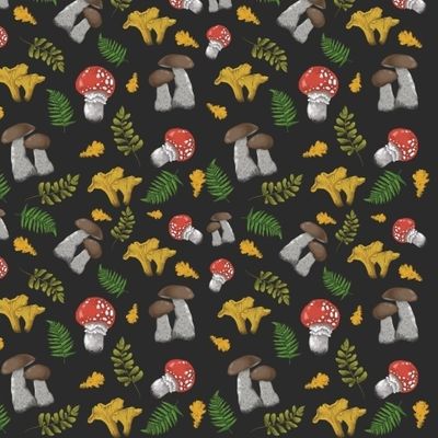 Грибы и листья